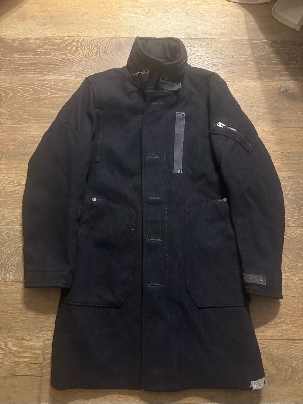 G-Star Raw Men's Navy Long Wool Pea Coat